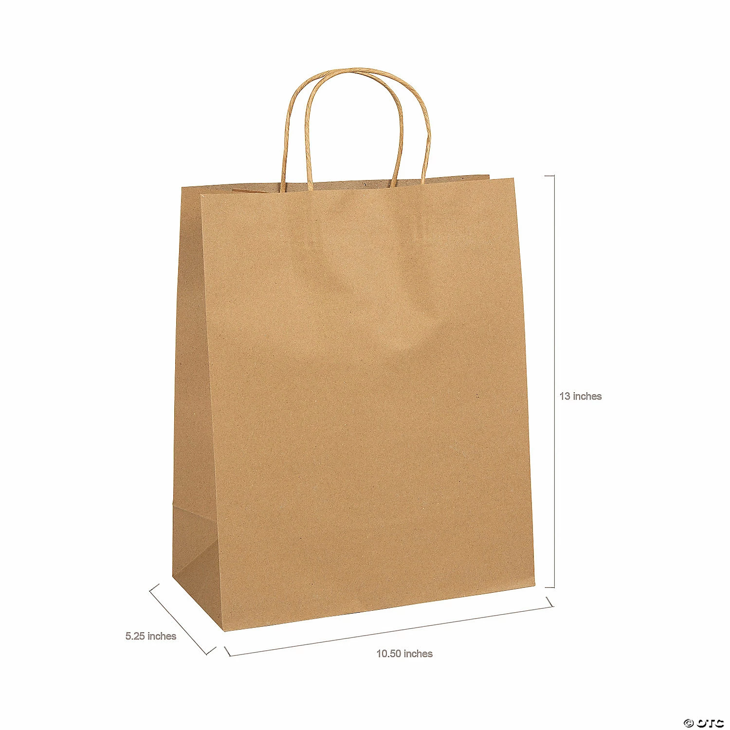 Outlet π 10 1/2" x 5 1/4" x 13" Large Brown Kraft Paper Gift Bags - 12 Pc. π - Image 2