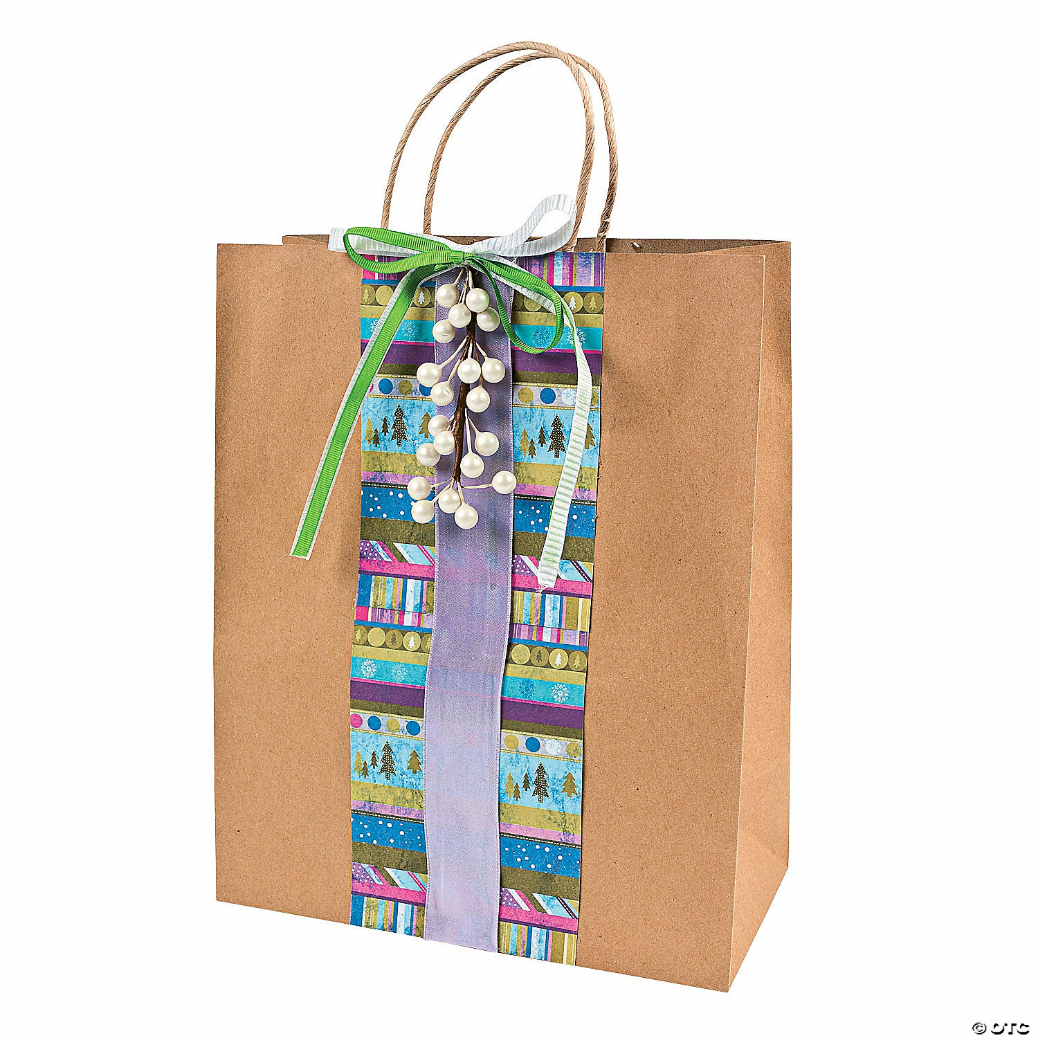 Outlet π 10 1/2" x 5 1/4" x 13" Large Brown Kraft Paper Gift Bags - 12 Pc. π - Image 3