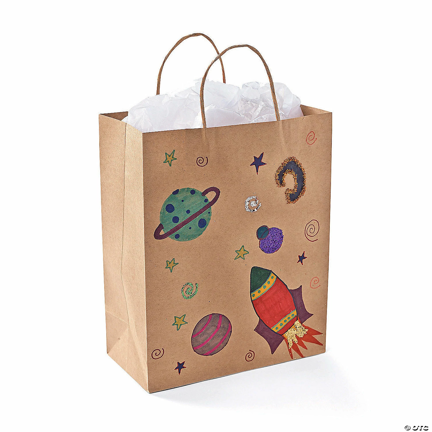 Outlet π 10 1/2" x 5 1/4" x 13" Large Brown Kraft Paper Gift Bags - 12 Pc. π - Image 4
