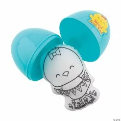 Best Sale 😉 4" Color Your Own Stuffed Chick-Filled Religious Easter Eggs - 12 Pc. 💯