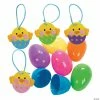 Discount ✔️ Bright Plastic Easter Eggs with Chick Ornament Craft Kit – Makes 24 🔔