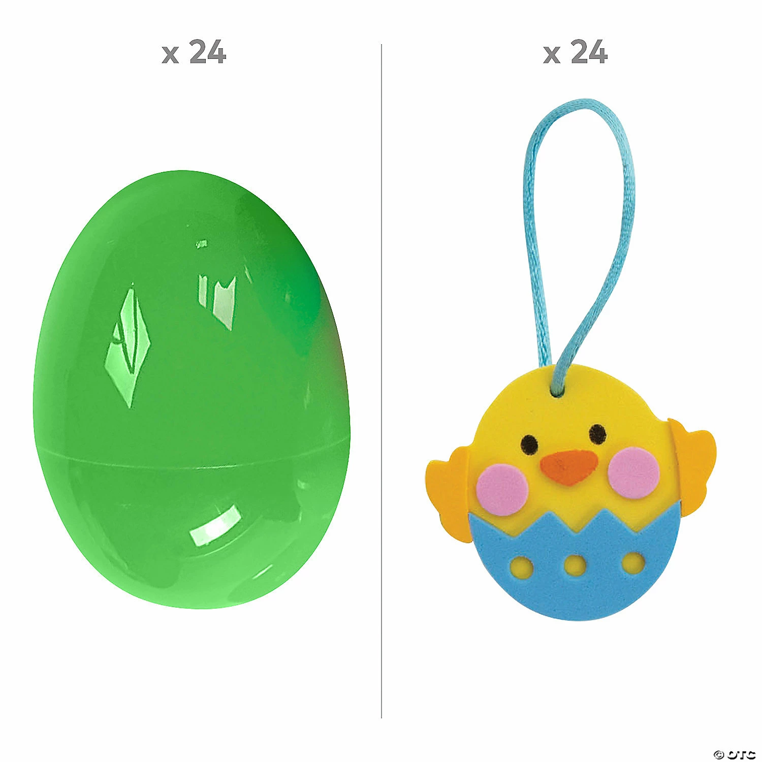 Discount βοΈ Bright Plastic Easter Eggs with Chick Ornament Craft Kit β Makes 24 π - Image 2