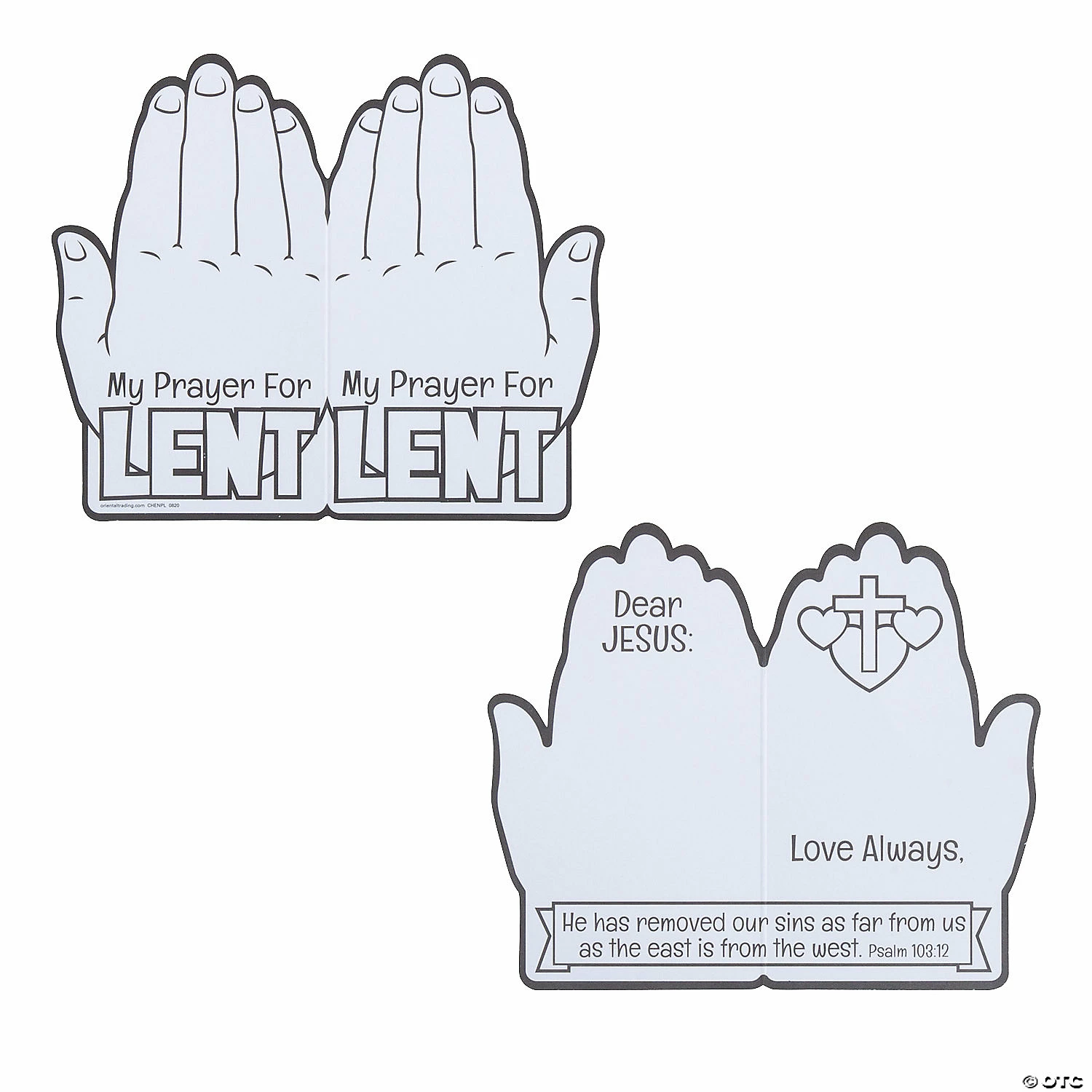Flash Sale ๐คฉ Color Your Own Lent Praying Hands - Makes 12 โ๏ธ