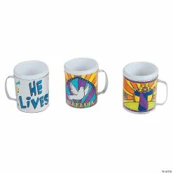 Cheapest ✔️ Color Your Own Religious Easter Mugs - 12 Ct. 🥰