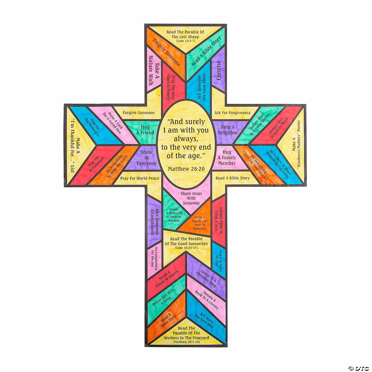 Best deal β Color Your Own Stained Glass Cross Lent Countdown Sheets - 12 Pc. π€© - Image 2