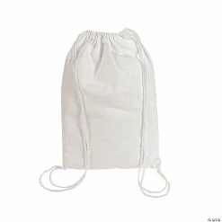 New โค๏ธ DIY Medium White Canvas Drawstring Bags - 48 Pc. ๐