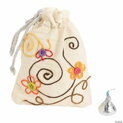 Cheap π DIY Mini Canvas Drawstring Bags - 48 Pc. π