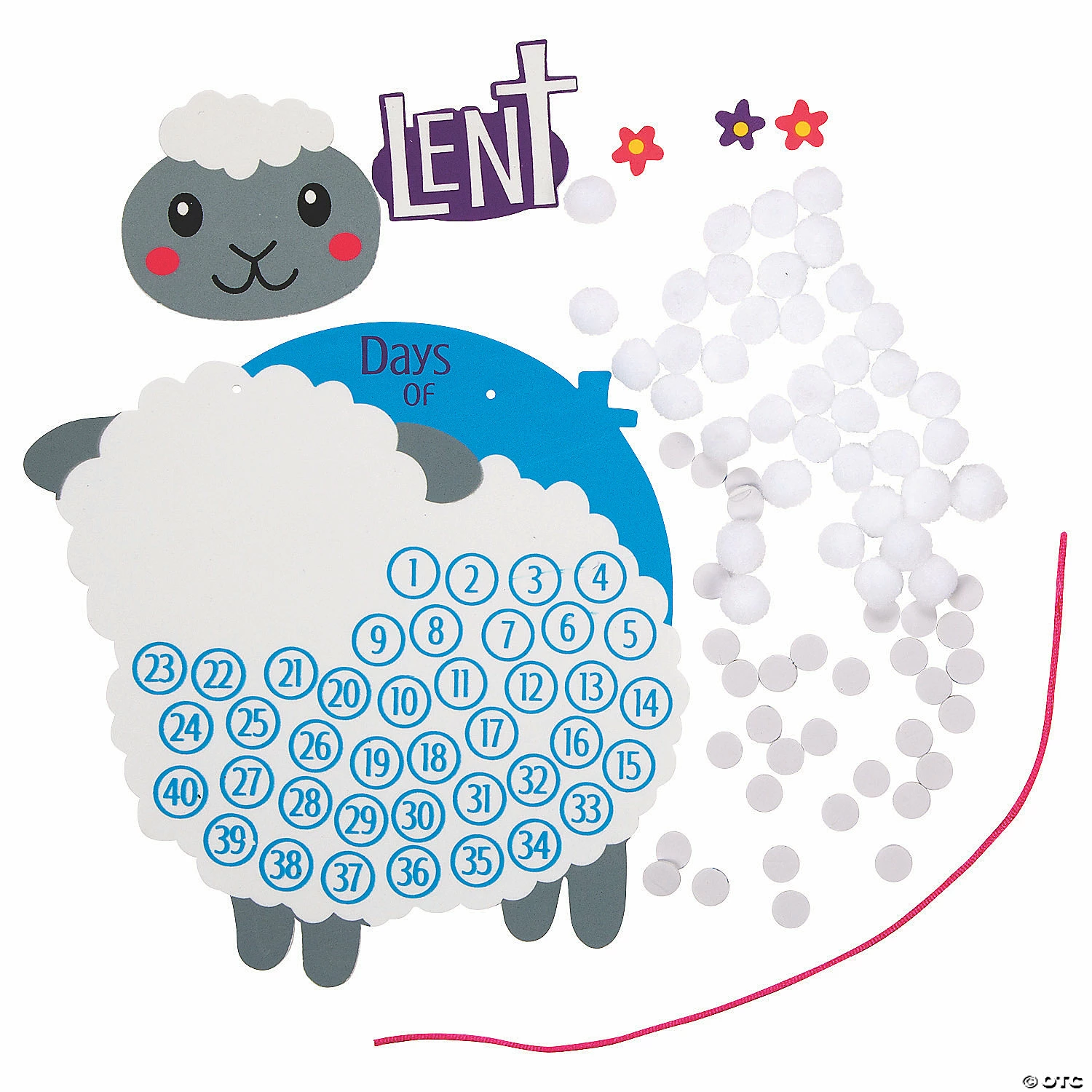 Discount ๐ Lenten Lamb Countdown Pom-Pom Craft Kit - Makes 12 ๐ - Image 2