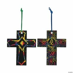 Coupon ⌛ Magic Color Scratch Cross Ornaments - 24 Pc. 🔥